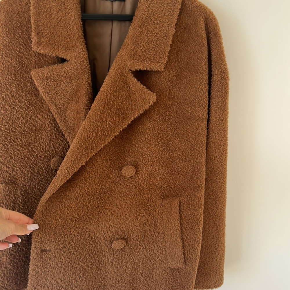 Eileen Fisher Notch Collar Sheared Suri Alpaca Jacket Size L used, no tags - Picture 7 of 14